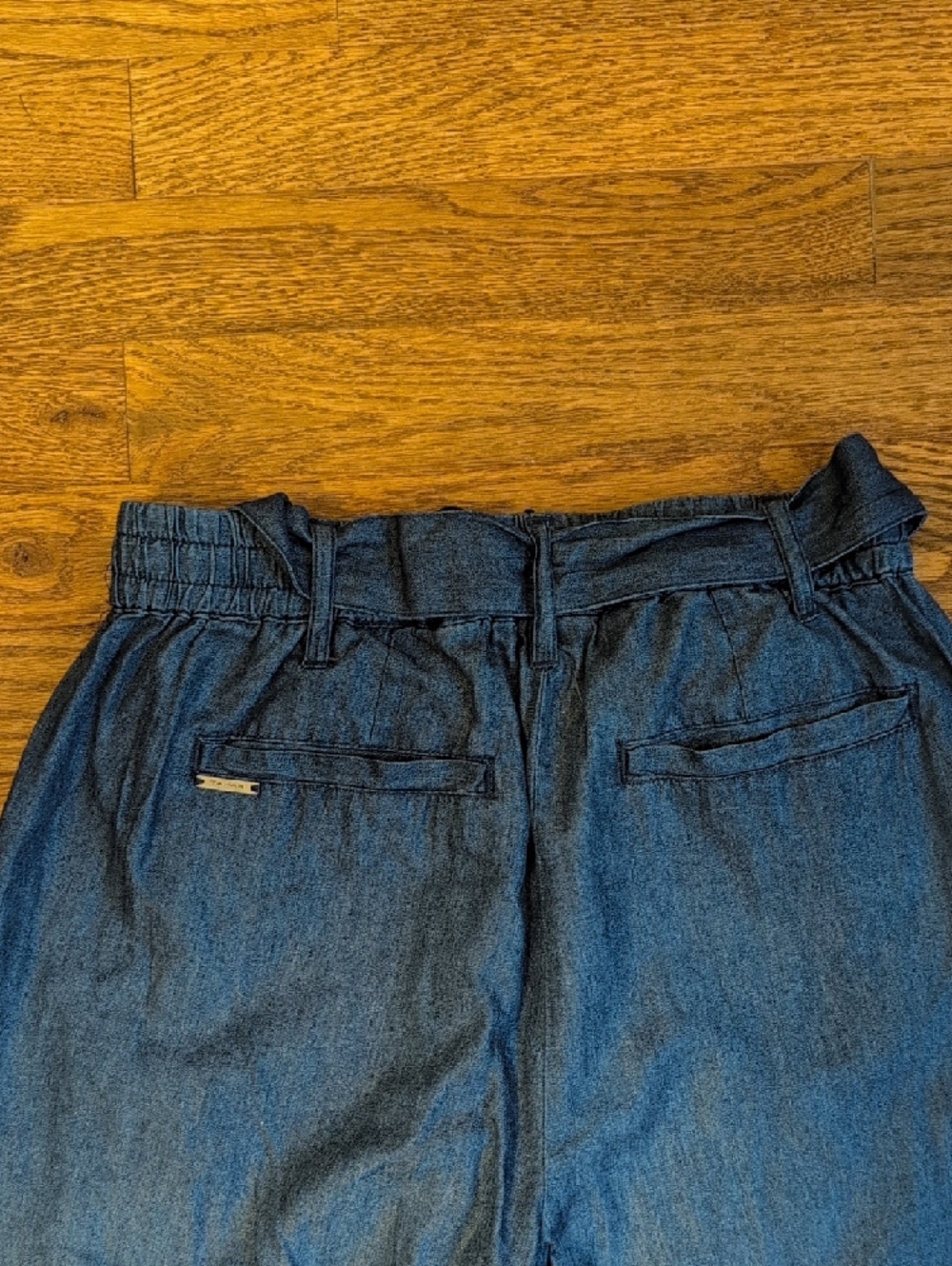 Tahari XS Blue Drawstring Denim Joggers - Picture 8 of 10